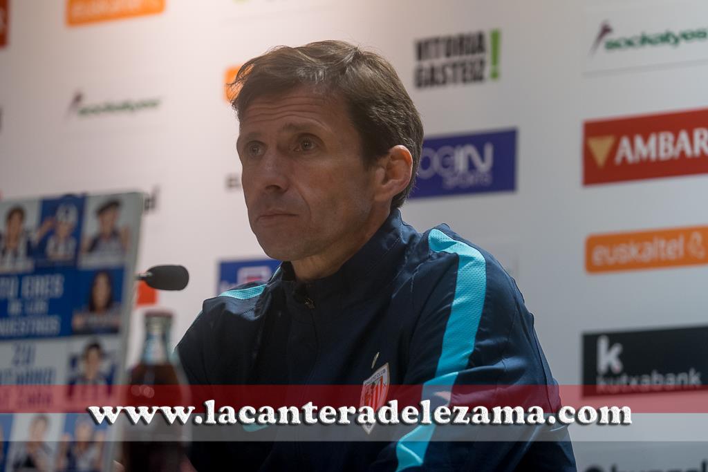 Ziganda en una rueda de prensa tras un partido | Foto: Unai Zabaleta