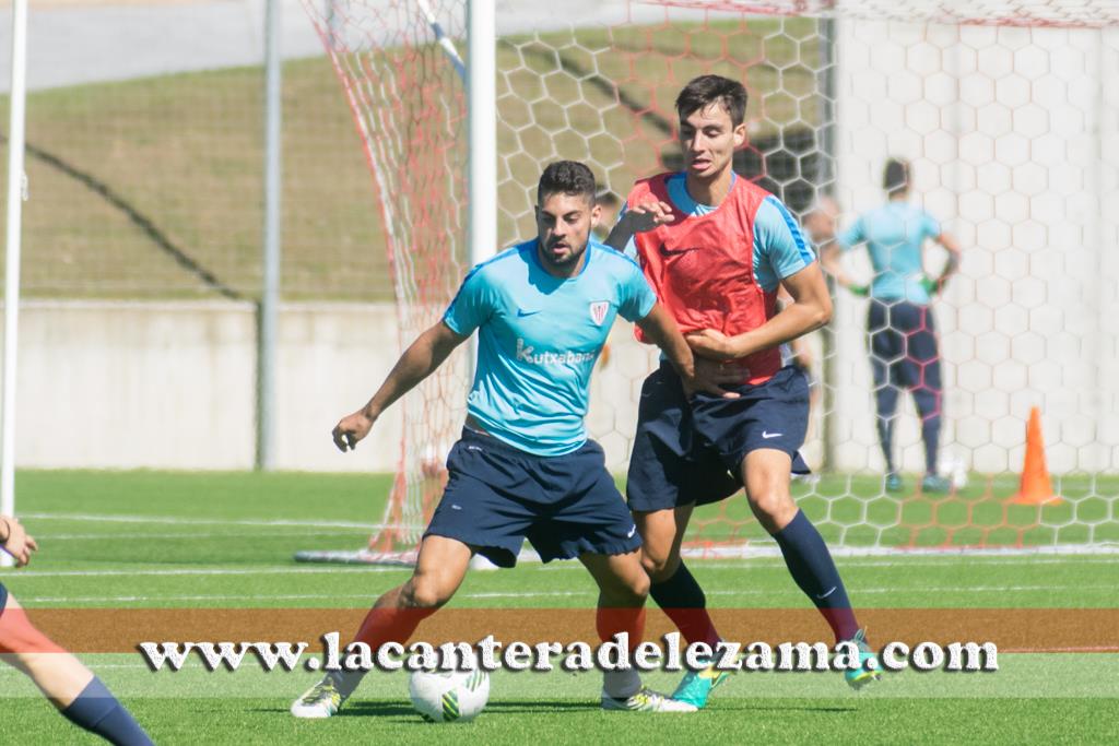 Villalibre y Unai Bilba durante un entrenamiento | Foto: Unai Zabaleta