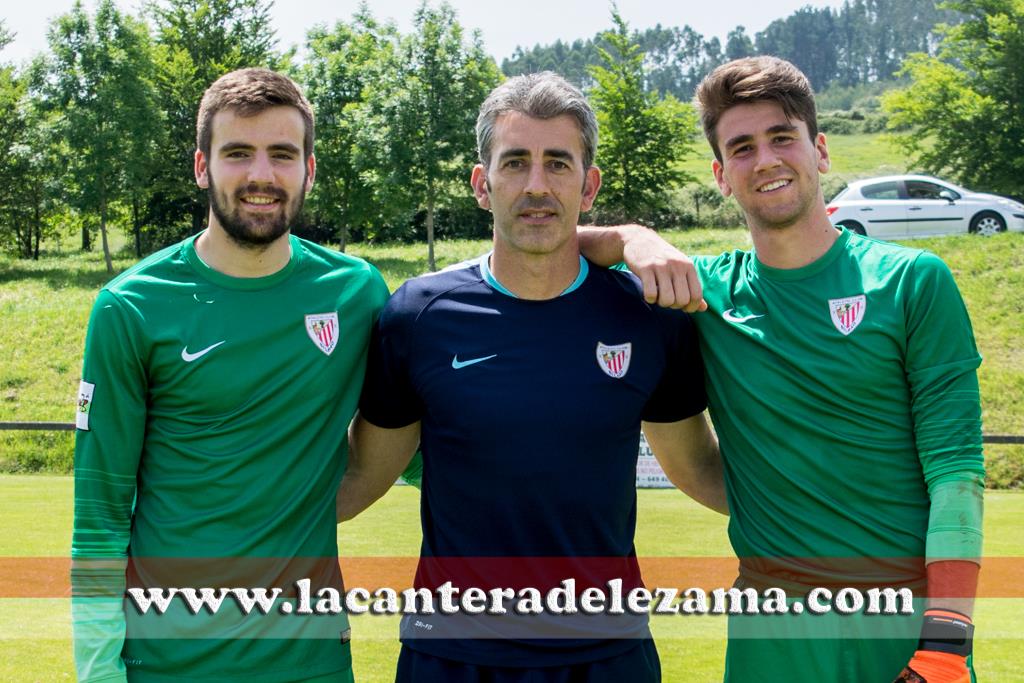 Imanol Etxeberria con Unai Etxebarria y Unai Simón | Foto: Unai Zabaleta