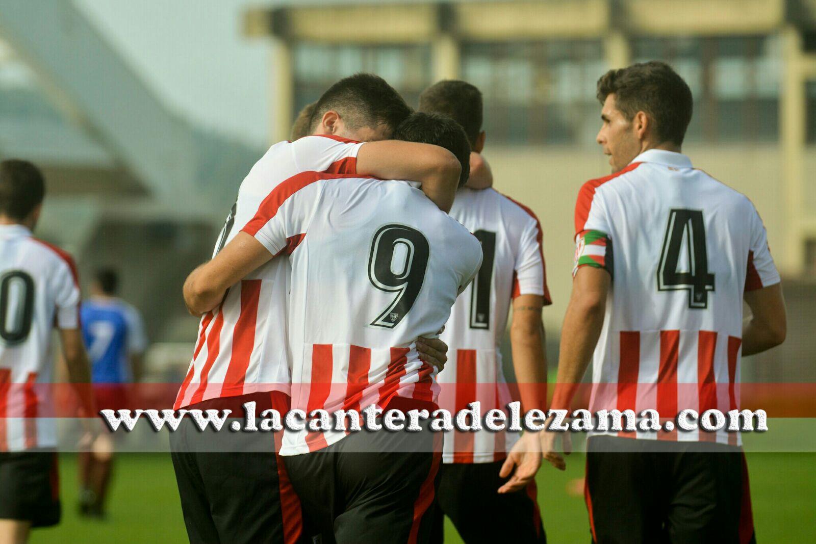 Celebración de uno de los goles de Asier Benito | Foto: Unai Zabaleta