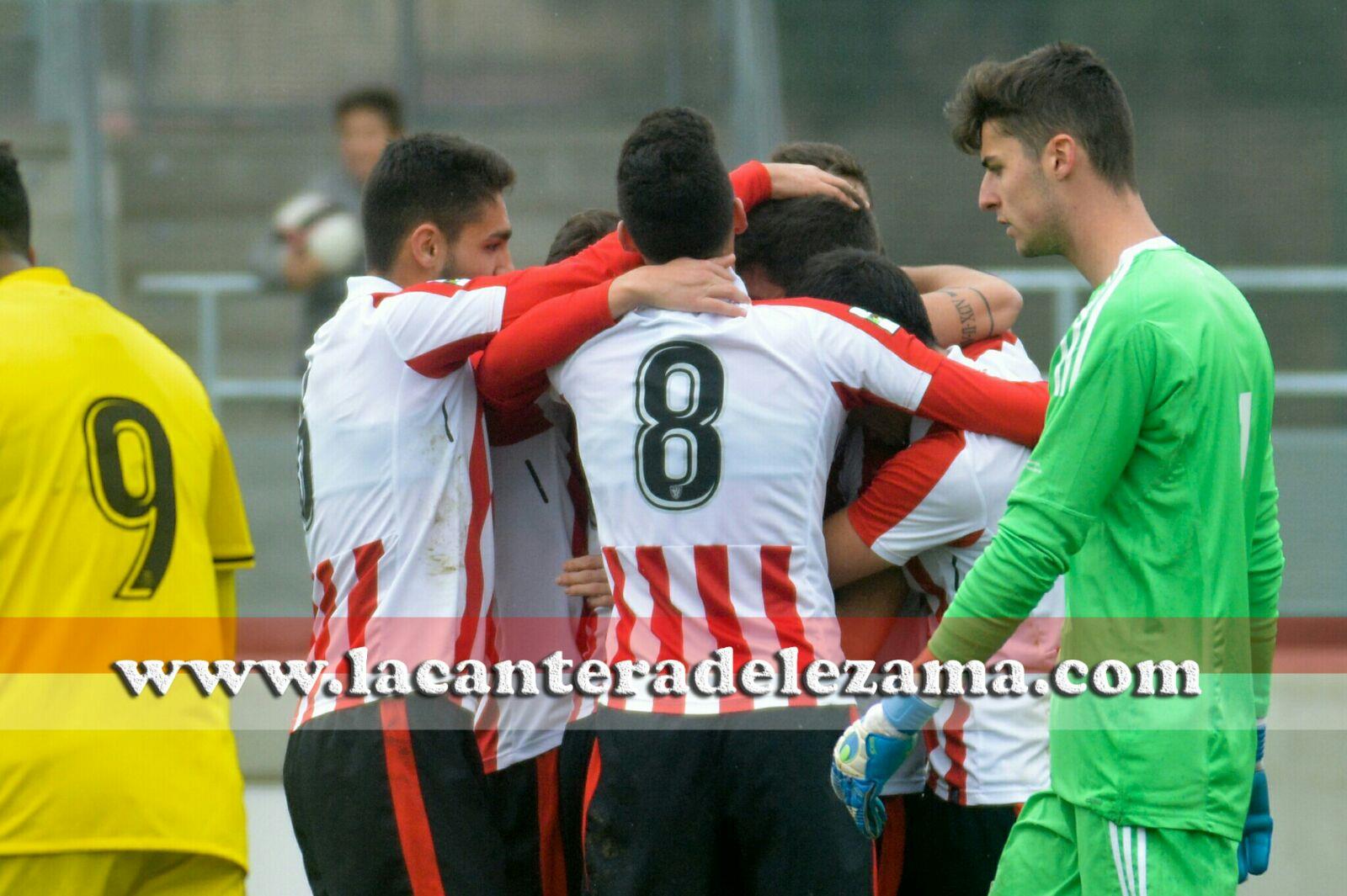 Celebración de un gol del Bilbao Athletic | Foto: Unai Zabaleta